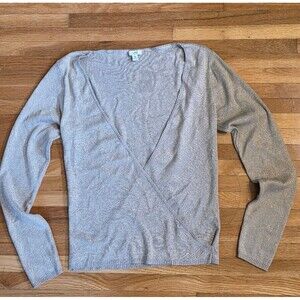 Cache Women’s Medium Metallic Gold Criss-Cross Top – Silk Blend Shimmer Blouse